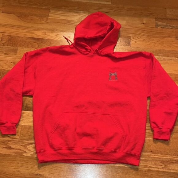 Soft Red Trucker Truck Driver Kenworth Sales Logo Hooded Hoodie Sweatshirt XL - Picture 2 of 4